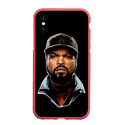 Чехол iPhone XS Max матовый Ice Cube, цвет: 3D-красный