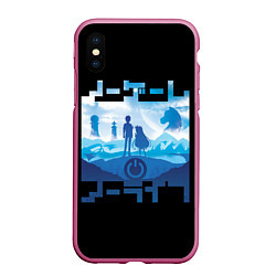 Чехол iPhone XS Max матовый No Game No Life, цвет: 3D-малиновый