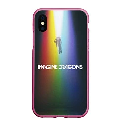 Чехол iPhone XS Max матовый Imagine Dragons, цвет: 3D-малиновый