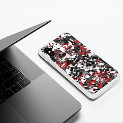 Чехол iPhone XS Max матовый Камуфляж: серый/красный, цвет: 3D-белый — фото 2