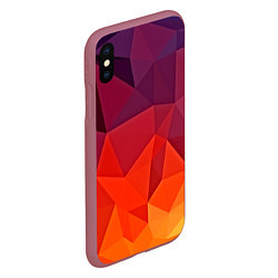 Чехол iPhone XS Max матовый Geometric, цвет: 3D-малиновый — фото 2