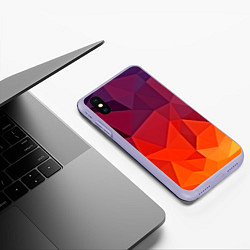 Чехол iPhone XS Max матовый Geometric, цвет: 3D-светло-сиреневый — фото 2