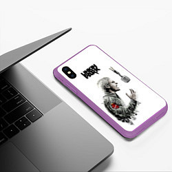 Чехол iPhone XS Max матовый Bennington Song, цвет: 3D-фиолетовый — фото 2