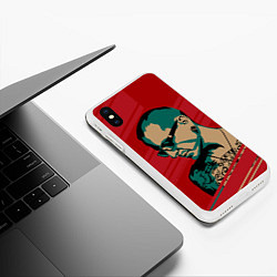 Чехол iPhone XS Max матовый Chester Bennington, цвет: 3D-белый — фото 2