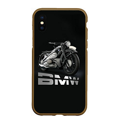 Чехол iPhone XS Max матовый Мотоцикл BMW, цвет: 3D-коричневый