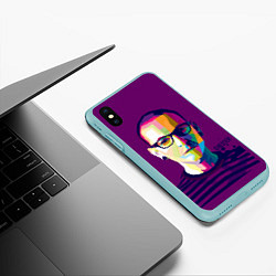 Чехол iPhone XS Max матовый Честер Беннингтон, цвет: 3D-мятный — фото 2