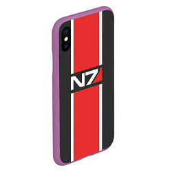 Чехол iPhone XS Max матовый Mass Effect: N7, цвет: 3D-фиолетовый — фото 2