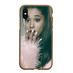 Чехол iPhone XS Max матовый Ariana Grande, цвет: 3D-коричневый