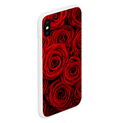 Чехол iPhone XS Max матовый Красные розы, цвет: 3D-белый — фото 2