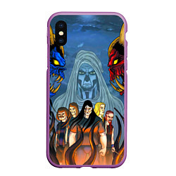 Чехол iPhone XS Max матовый Dethklok: Heroes, цвет: 3D-фиолетовый