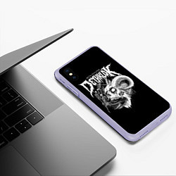 Чехол iPhone XS Max матовый Dethklok: Goat Skull, цвет: 3D-светло-сиреневый — фото 2