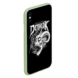 Чехол iPhone XS Max матовый Dethklok: Goat Skull, цвет: 3D-салатовый — фото 2