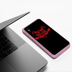 Чехол iPhone XS Max матовый Dethklok, цвет: 3D-розовый — фото 2