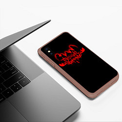 Чехол iPhone XS Max матовый Dethklok, цвет: 3D-коричневый — фото 2