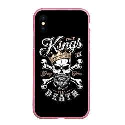 Чехол iPhone XS Max матовый Kings death, цвет: 3D-розовый
