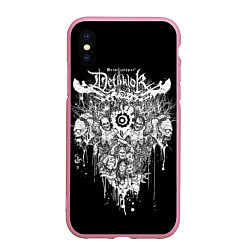 Чехол iPhone XS Max матовый Dethklok Skeletons, цвет: 3D-розовый