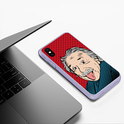 Чехол iPhone XS Max матовый Альберт Эйнштейн: Поп-арт, цвет: 3D-светло-сиреневый — фото 2