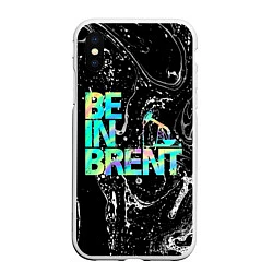 Чехол iPhone XS Max матовый Be in brent, цвет: 3D-белый