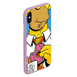 Чехол iPhone XS Max матовый Homer with donut, цвет: 3D-сиреневый — фото 2