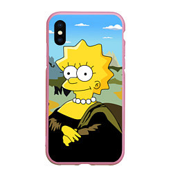 Чехол iPhone XS Max матовый Mona Liza, цвет: 3D-розовый