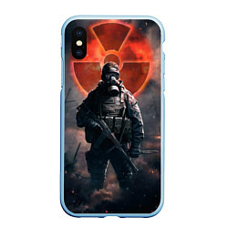 Чехол iPhone XS Max матовый STALKER: Red Sun, цвет: 3D-голубой