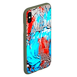 Чехол iPhone XS Max матовый Буйство красок, цвет: 3D-темно-зеленый — фото 2