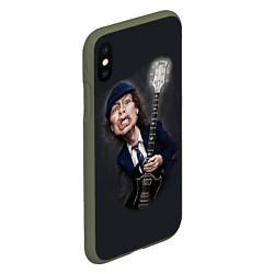 Чехол iPhone XS Max матовый AC/DC: Guitarist, цвет: 3D-темно-зеленый — фото 2