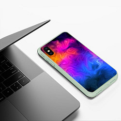 Чехол iPhone XS Max матовый Узор цвета, цвет: 3D-салатовый — фото 2