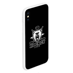 Чехол iPhone XS Max матовый Bear hockey, цвет: 3D-белый — фото 2