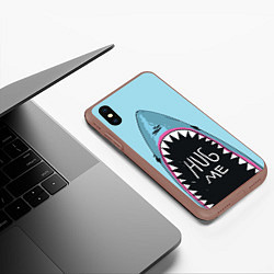 Чехол iPhone XS Max матовый Shark: Hug me, цвет: 3D-коричневый — фото 2