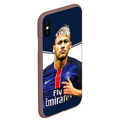 Чехол iPhone XS Max матовый Neymar: Fly Emirates, цвет: 3D-коричневый — фото 2