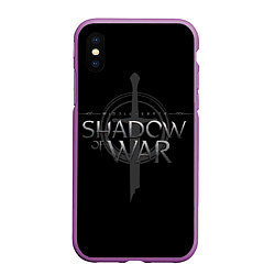Чехол iPhone XS Max матовый Shadow of War, цвет: 3D-фиолетовый