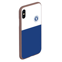 Чехол iPhone XS Max матовый Chelsea FC: Light Blue, цвет: 3D-коричневый — фото 2