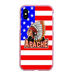 Чехол iPhone XS Max матовый Apache, цвет: 3D-розовый