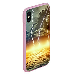 Чехол iPhone XS Max матовый Удар молнии, цвет: 3D-розовый — фото 2
