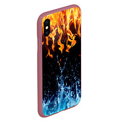 Чехол iPhone XS Max матовый Две стихии, цвет: 3D-малиновый — фото 2