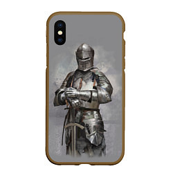 Чехол iPhone XS Max матовый Рыцарь, цвет: 3D-коричневый