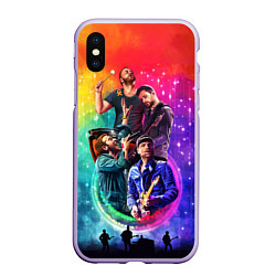 Чехол iPhone XS Max матовый Coldplay Stories, цвет: 3D-светло-сиреневый