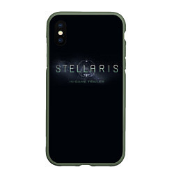 Чехол iPhone XS Max матовый Stellaris, цвет: 3D-темно-зеленый