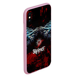 Чехол iPhone XS Max матовый Slipknot руки зомби, цвет: 3D-розовый — фото 2