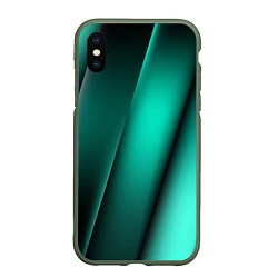 Чехол iPhone XS Max матовый Emerald lines, цвет: 3D-темно-зеленый