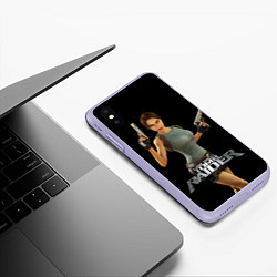 Чехол iPhone XS Max матовый TOMB RAIDER, цвет: 3D-светло-сиреневый — фото 2