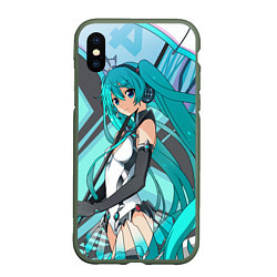 Чехол iPhone XS Max матовый Miku1, цвет: 3D-темно-зеленый