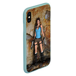 Чехол iPhone XS Max матовый TOMB RAIDER, цвет: 3D-мятный — фото 2