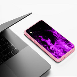 Чехол iPhone XS Max матовый Фиолетовый огонь, цвет: 3D-баблгам — фото 2