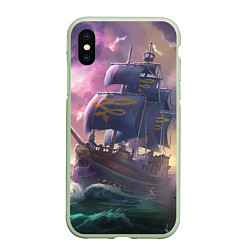 Чехол iPhone XS Max матовый Sea of thieves, цвет: 3D-салатовый