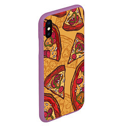 Чехол iPhone XS Max матовый Пицца, цвет: 3D-фиолетовый — фото 2