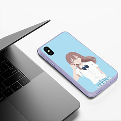 Чехол iPhone XS Max матовый Форма голоса Koe no katachi 2, цвет: 3D-светло-сиреневый — фото 2