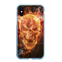 Чехол iPhone XS Max матовый Дьявол, цвет: 3D-голубой
