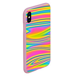 Чехол iPhone XS Max матовый Абстрактные разводы цвета, цвет: 3D-розовый — фото 2
